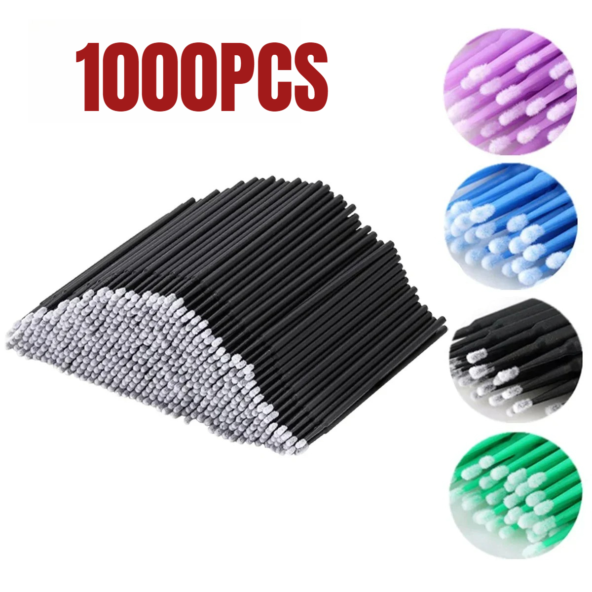Beauty Makeup Brushes - 1000/500PCS แปรงทําความสะอาดขนตาที่มีสีสันความงามแต่งหน้า Clean Remover เครื่องมือผู้ค้าส่งแปรงคริสตัล Eyelash