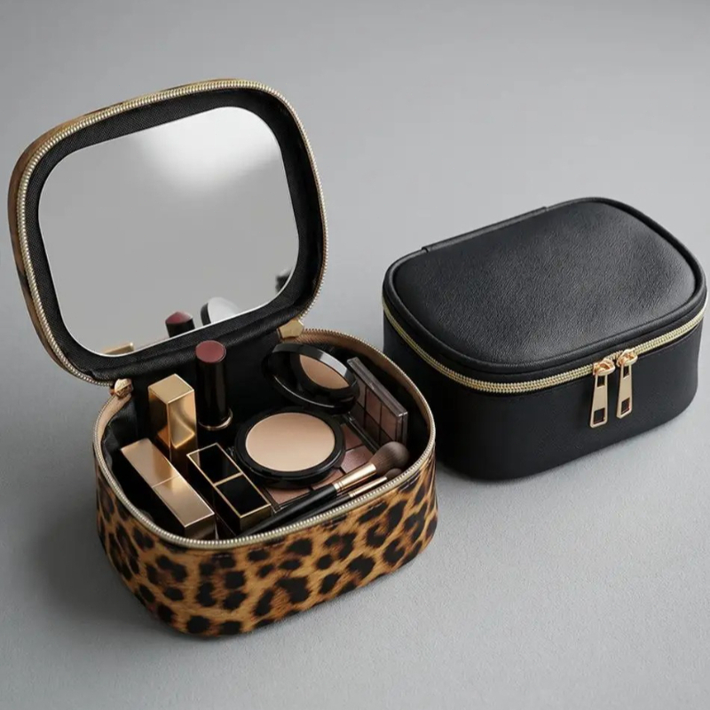 Beauty Preservation Makeup Bag - กระเป๋าเครื่องสำอางแบบใหม่ปี 2026 พร้อมกระจก กระเป๋าใส่เครื่องสำอางขนาดเล็กกันน้ำสำหรับเดินทางสำหรับผู้หญิง กระเป๋าใส่เครื่องสำอางพกพา กระเป๋าเก็บเครื่องสำอาง