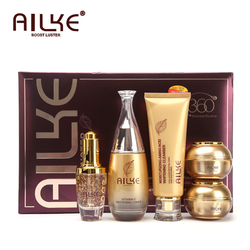 Beauty Makeup Kit - ชุดผลิตภัณฑ์ดูแลผิวขาว AILKE ลดเลือนริ้วรอย จุดด่างดำ ปรับสีผิวให้สม่ำเสมอ เครื่องสำอางเพื่อความงามสำหรับผู้หญิงทุกสภาพผิว