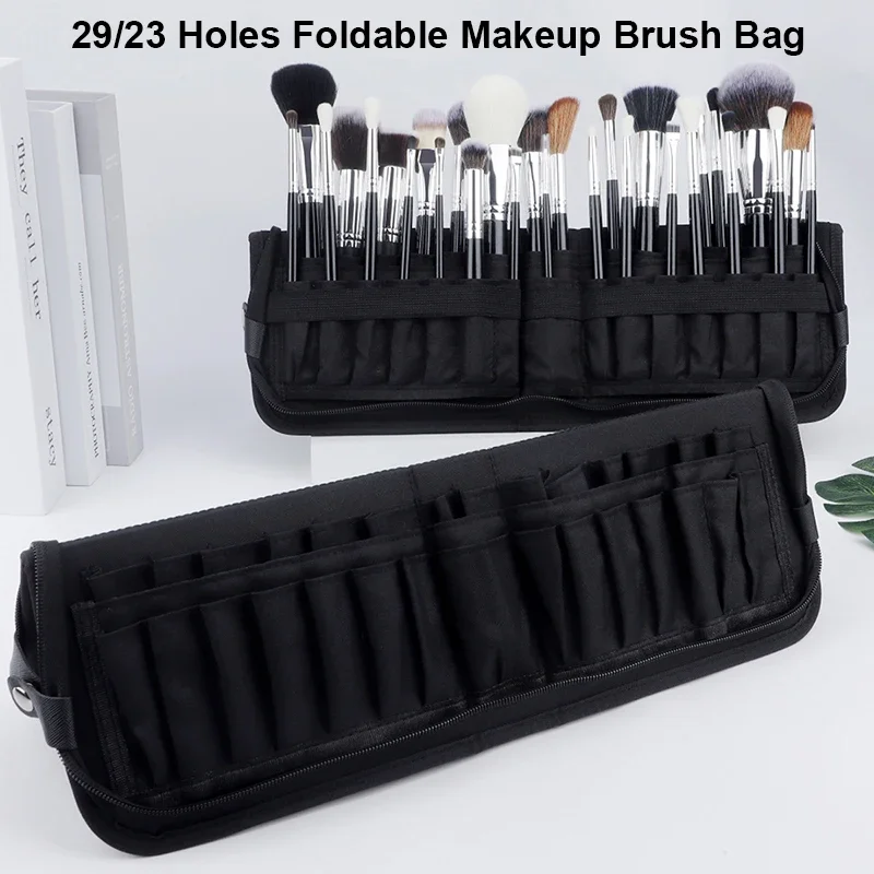 Beauty Makeup Kit - 29/23 หลุมแปรงแต่งหน้าแบบพับได้กระเป๋าผู้หญิงแปรงแต่งหน้าเครื่องมือกระเป๋าOrganizer Travel Powderเครื่องสําอางค์ชุดแป้งกรณีผู้ถือ