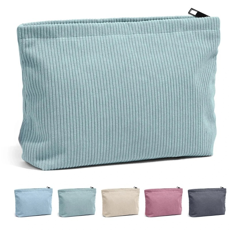 Beauty Preservation Makeup Bag - กระเป๋าเครื่องสำอางผ้าลูกฟูกแบบพกพา กระเป๋าเก็บเครื่องสำอางสำหรับผู้หญิง ความจุขนาดใหญ่ กระเป๋าใส่เครื่องสำอางแบบมีซิป