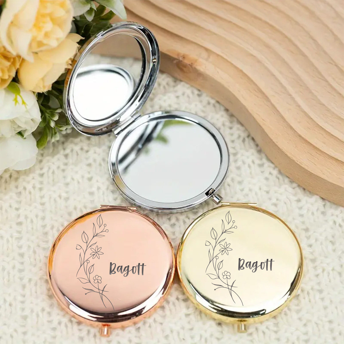 กระจกแต่งหน้าพับได้ 1 ชิ้น ลาย - Beauty Makeup Names บทวิจารณ์และราคา