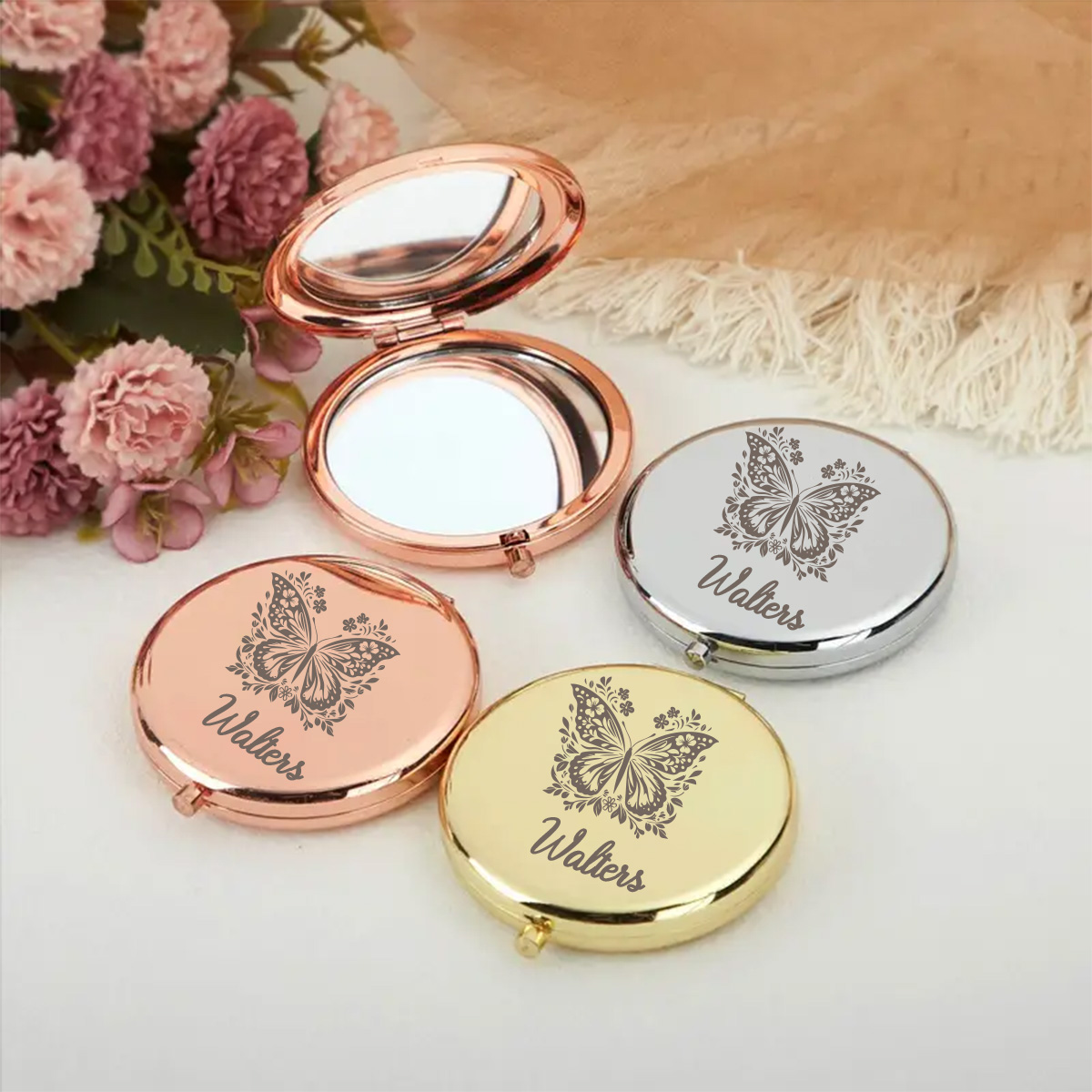 กระจกแต่งหน้ารูปผีเสื้อสวยงาม  - Beauty Makeup Names บทวิจารณ์และราคา